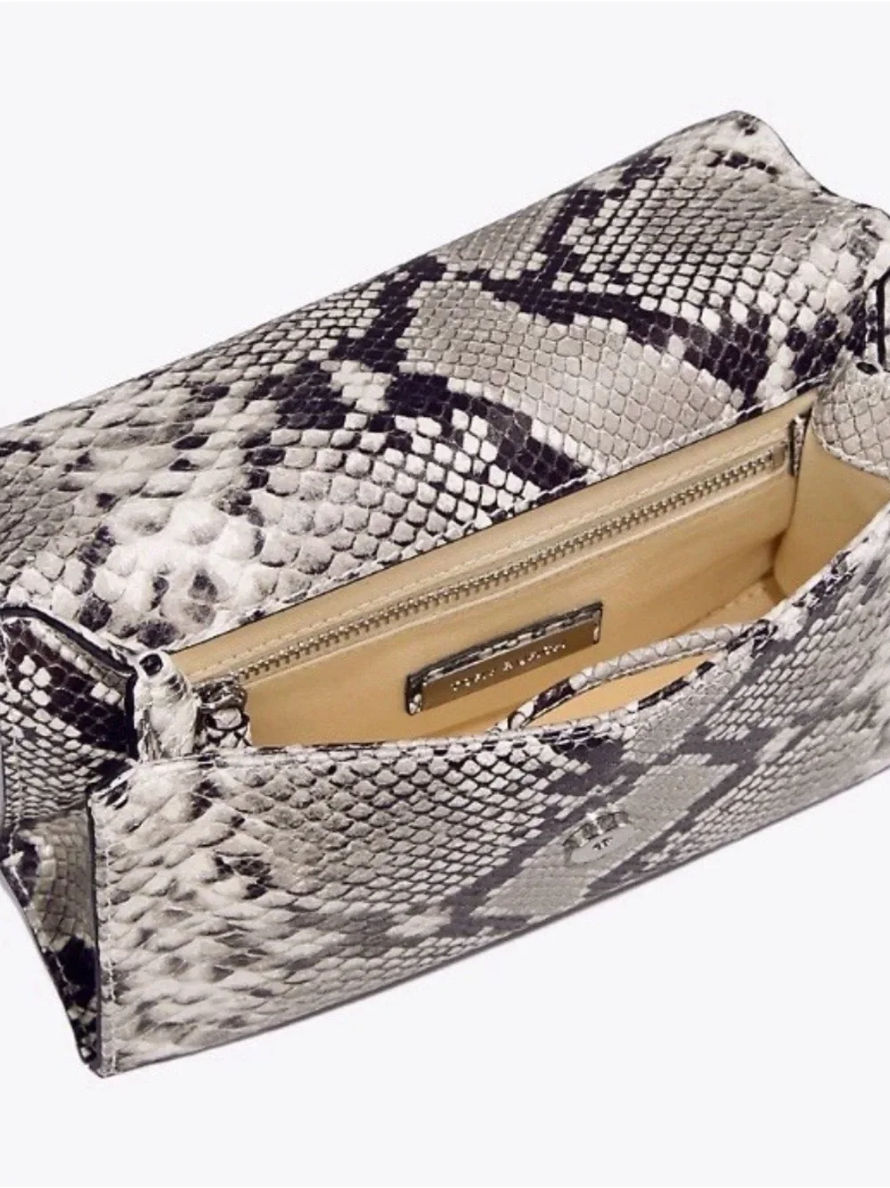 TORY BURCH Fleming Snakeskin Embossed  Crossbody/Shoulder Bag convertible
